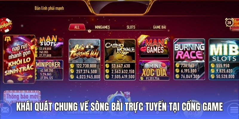 Khái quát chung về sòng bài trực tuyến tại cổng game
